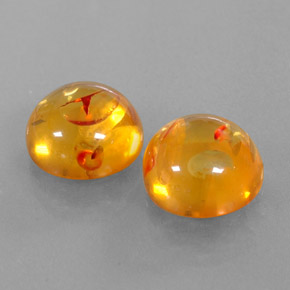 カラットの天然イエローオレンジ琥珀（アンバー）（9.61 mm・透明）
