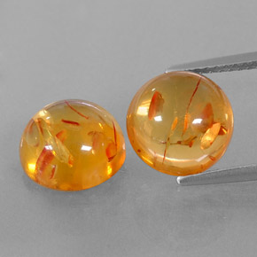 カラットの天然イエローオレンジ琥珀（アンバー）（9.63 mm・透明）
