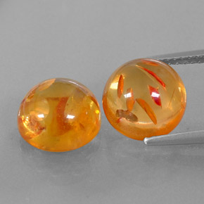 カラットの天然イエローオレンジ琥珀（アンバー）（9.50 mm・透明）