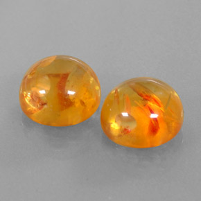 カラットの天然イエローオレンジ琥珀（アンバー）（9.50 mm・透明）