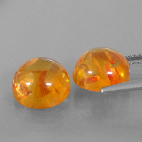 カラットの天然イエローオレンジ琥珀（アンバー）（9.50 mm・透明）