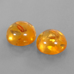 カラットの天然イエローオレンジ琥珀（アンバー）（9.57 mm・透明）