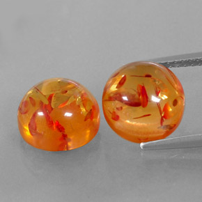 カラットの天然イエローオレンジ琥珀（アンバー）（9.48 mm・透明）