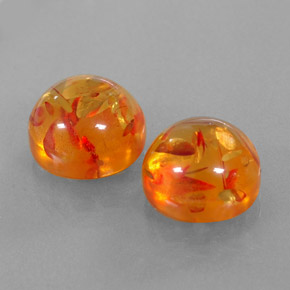 カラットの天然イエローオレンジ琥珀（アンバー）（9.48 mm・透明）