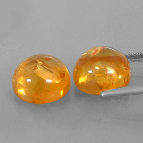 カラットの天然イエローオレンジ琥珀（アンバー）（9.61 mm・透明）