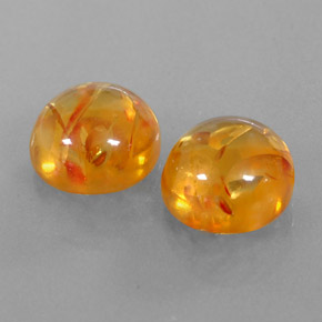 カラットの天然イエローオレンジ琥珀（アンバー）（9.59 mm・透明）