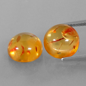 カラットの天然イエローオレンジ琥珀（アンバー）（9.60 mm・透明）