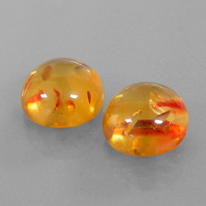 カラットの天然イエローオレンジ琥珀（アンバー）（9.60 mm・透明）