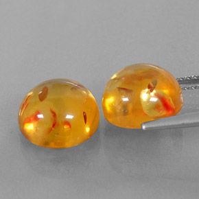 カラットの天然イエローオレンジ琥珀（アンバー）（9.60 mm・透明）