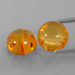 カラットの天然イエローオレンジ琥珀（アンバー）（9.60 mm・透明）