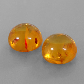 カラットの天然イエローオレンジ琥珀（アンバー）（9.60 mm・透明）