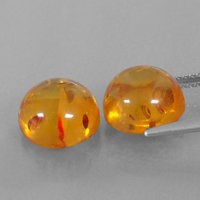 カラットの天然イエローオレンジ琥珀（アンバー）（9.60 mm・透明）