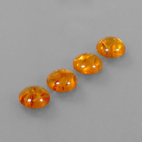 カラットの天然イエローオレンジ琥珀（アンバー）（9.35 mm・透明）