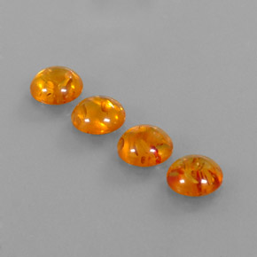 カラットの天然イエローオレンジ琥珀（アンバー）（9.35 mm・透明）