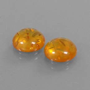 カラットの天然イエローオレンジ琥珀（アンバー）（9.25 mm・透明）