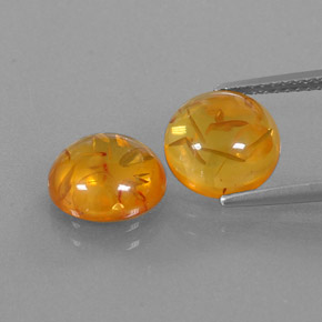 カラットの天然イエローオレンジ琥珀（アンバー）（9.25 mm・透明）