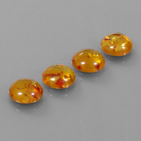 カラットの天然イエローオレンジ琥珀（アンバー）（9.36 mm・透明）