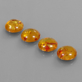 カラットの天然イエローオレンジ琥珀（アンバー）（9.36 mm・透明）