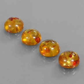 カラットの天然イエローオレンジ琥珀（アンバー）（9.52 mm・透明）