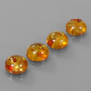 カラットの天然イエローオレンジ琥珀（アンバー）（9.52 mm・透明）