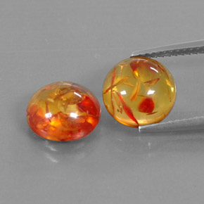 カラットの天然オレンジ琥珀（アンバー）（9.50 mm・透明）