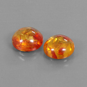 カラットの天然オレンジ琥珀（アンバー）（9.50 mm・透明）