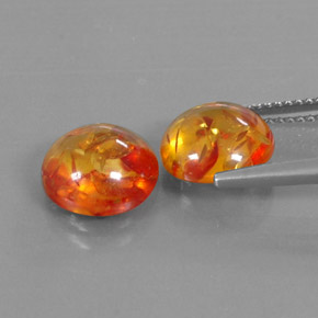 カラットの天然オレンジ琥珀（アンバー）（9.50 mm・透明）