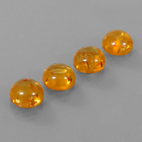 カラットの天然イエローオレンジ琥珀（アンバー）（9.57 mm・透明）