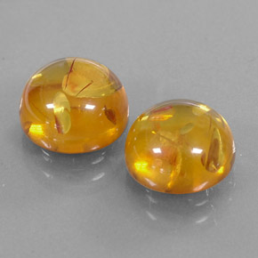 カラットの天然イエローオレンジ琥珀（アンバー）（9.48 mm・透明）
