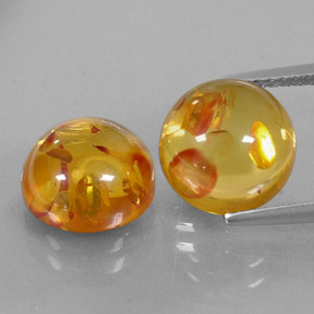カラットの天然イエローオレンジ琥珀（アンバー）（9.58 mm・透明）