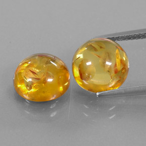 カラットの天然イエローオレンジ琥珀（アンバー）（9.52 mm・透明）