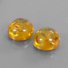 カラットの天然イエローオレンジ琥珀（アンバー）（9.52 mm・透明）