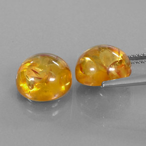 カラットの天然イエローオレンジ琥珀（アンバー）（9.52 mm・透明）