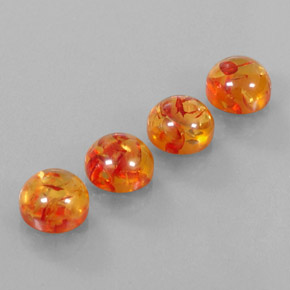 カラットの天然イエローオレンジ琥珀（アンバー）（9.50 mm・透明）