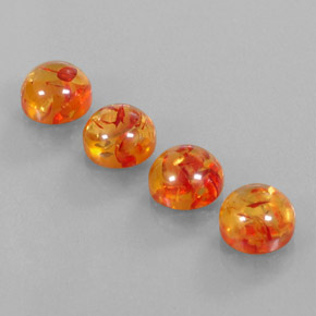 カラットの天然イエローオレンジ琥珀（アンバー）（9.50 mm・透明）