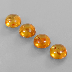 カラットの天然イエローオレンジ琥珀（アンバー）（9.58 mm・透明）