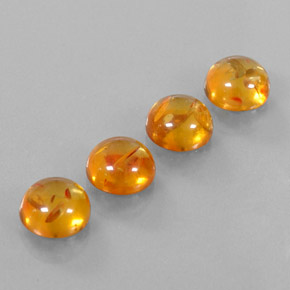 カラットの天然イエローオレンジ琥珀（アンバー）（9.58 mm・透明）