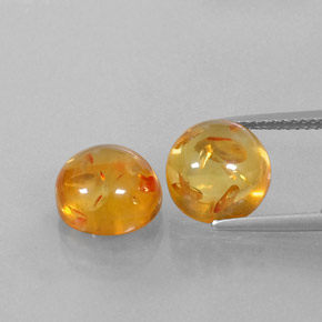 カラットの天然イエローオレンジ琥珀（アンバー）（9.48 mm・透明）
