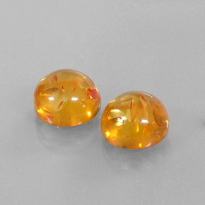 カラットの天然イエローオレンジ琥珀（アンバー）（9.48 mm・透明）