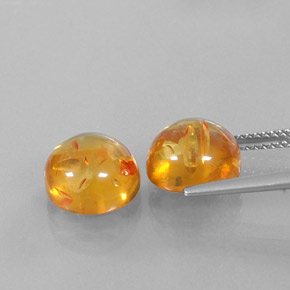 カラットの天然イエローオレンジ琥珀（アンバー）（9.48 mm・透明）