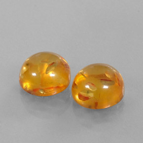 カラットの天然イエローオレンジ琥珀（アンバー）（9.62 mm・透明）