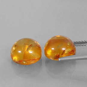 カラットの天然イエローオレンジ琥珀（アンバー）（9.62 mm・透明）
