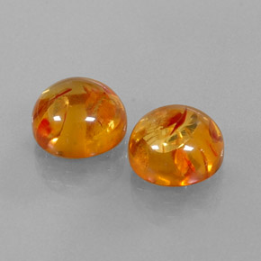 カラットの天然イエローオレンジ琥珀（アンバー）（9.54 mm・透明）