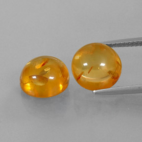 カラットの天然イエローオレンジ琥珀（アンバー）（9.54 mm・透明）
