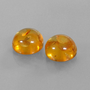 カラットの天然イエローオレンジ琥珀（アンバー）（9.54 mm・透明）