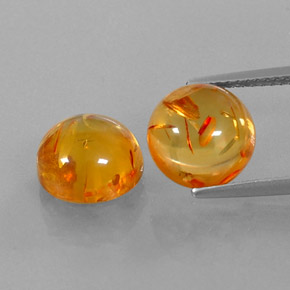 カラットの天然イエローオレンジ琥珀（アンバー）（9.50 mm・透明）
