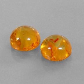 カラットの天然イエローオレンジ琥珀（アンバー）（9.50 mm・透明）