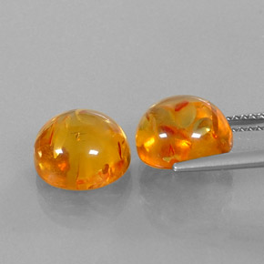カラットの天然イエローオレンジ琥珀（アンバー）（9.50 mm・透明）