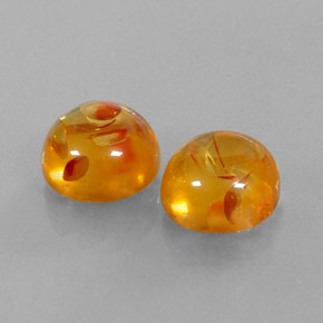 カラットの天然イエローオレンジ琥珀（アンバー）（9.52 mm・透明）