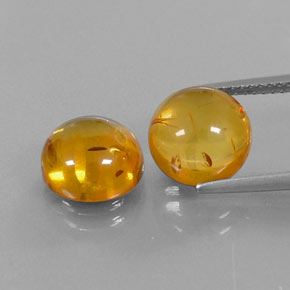 カラットの天然イエローオレンジ琥珀（アンバー）（9.35 mm・透明）